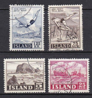 IS060 – ISLANDE – ICELAND – 1954-55 – LANDSCAPES & SPORTS – MI # 296-299 USED - Oblitérés