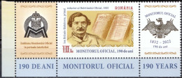 2022, Romania, Official Gazette, Linguists, Poets And Writers, Magazines, 1 Stamps +2 Label, MNH(**), LPMP 2372 - Nuevos