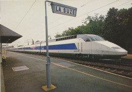 TGV 72 . Atlantique . 12 09 1988 .  La Suze . Tirage CIM . - Trains