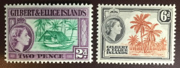 Gilbert Ellice 1964-65 Definitives Set Trees New Watermark MNH - Islas Gilbert Y Ellice (...-1979)