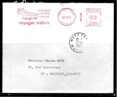 J227 - LETTRE DE METZ GARE DU 26/10/67 - VOYAGE MOLARO - SR 4079 - EMA (Empreintes Machines à Affranchir)