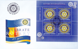 ROTARY INTERNATIONAL COVER FDC, BLOCK,2005, ROMANIA - FDC