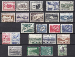 IS062 – ISLANDE – ICELAND – 1956/57 – FULL YEARS SET – Y&T # 258/280 USED 45 € - Gebraucht