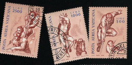 1976 Michel Angelo Michel VA 675 - 677 Stamp Number VA C60 - C62 Yvert Et Tellier VA PA60 - PA62 Used - Oblitérés