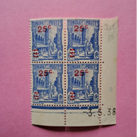 N°205 - 25 C Sur 65 C. Mosqué Bleu - Coin Daté Neuf Gomme D'époque - 03-05-1938 - Unused Stamps