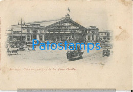 226139 SPAIN ESPAÑA SANTIAGO STATION TRAIN ESTACION DE TREN & TRANVIA TRAMWAY A HORSE SPOTTED POSTAL POSTCARD - Other & Unclassified