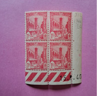 N°212 - 1 Fr. Mosqué Rouge - Coin Daté Neuf Gomme D'époque - 15-02-1940 - Ungebraucht