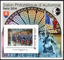 FRANCE BLOC CNEP 67 - Salon D'Automne 2014 - Gare De L'Est - VERDUN - Le Départ Des Poilus Aout 1914 -  TVP Adhésif 20g - CNEP