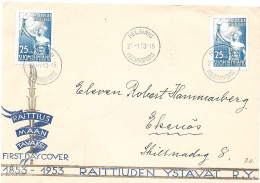 Finland   1953  Centenary Of The Anti-Alcohol Movement In Finland  Mi 416 FDC - Covers & Documents