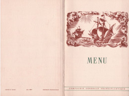 MENU PAQUEBOT ILE DE FRANCE 30  AVRIL 1955 - Menú