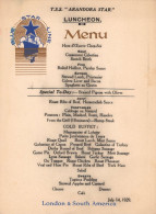 BLUE STAR LINE / MENU PAQUEBOT T.S.S ARANDORA STAR / 1929 / - Menú