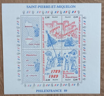 St Pierre Et Miquelon - YT BF N°3 - Philexfrance'89 / Révolution Française - 1989 - Neuf - Blocks & Sheetlets