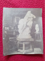ATELIER DU SCULPTEUR EUGENE DELAPLANCHE AVEC EVE APRÉS LE PÉCHÉ Statue De Marbre PHOTO 1869 - Identifizierten Personen