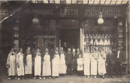 Carte Photo - F. Pontin - Epicerie Parisienne - Photographie Du Personnel - Lot De 2 Photos Prises à Noël - CPA - Fotografia