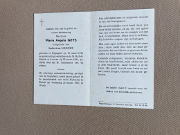 GEYS Maria Angela °EPPEGEM 1921 +LEUVEN 1981 - LOOCKX - H. Hubertus, Elewijt - Todesanzeige