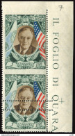 Roosevelt Lire 5 Posta Aerea Coppia  Varietà  Dentellatura - Unused Stamps