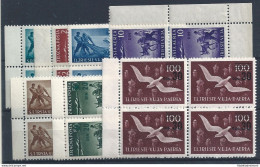 1949 TRIESTE B Posta Aerea 10/16 7 Valori  MNH/** QUARTINA - Autres & Non Classés