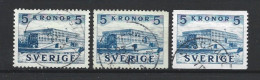 Sweden 1941-58 Royal Palace Y.T. 289+289a+289f (0) - Oblitérés