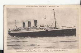 CM60. Vintage Postcard. Paquebot Paris. Transatlantique. French Line. Steam Ship. - Steamers