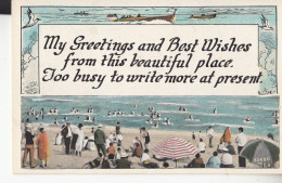 CM93. Vintage Greetings Postcard. Too Busy To Write Card! - Greetings From...