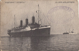 CM52. Vintage Postcard. Paquebot Lutelia. Cie Sud-Atlantique - Steamers