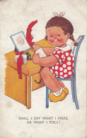 CM89. Vintage Postcard. Shall I Say What I Finks Or What I Feels? By Rena Saville - Humorvolle Karten