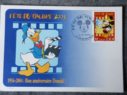 Carte Maximum Carte Locale Fête Du Timbre 2004. Mickey - Aix En Provence - Tag Der Briefmarke