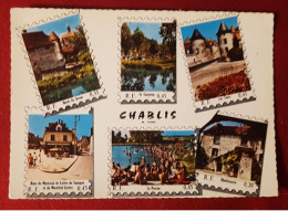 CPSM Grand Format - Chablis  -(89. Yonne)  (  Multivues, Multivue En Forme De Timbre Poste ) - Chablis