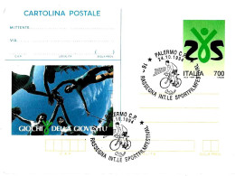 ITALIA ITALY - 1994 PALERMO 16^ Rassegna SPORTFILMFESTIVAL (ciclista, Pellicola) Su Cartolina CP Giochi Gioventù - 8370 - 1991-00: Storia Postale