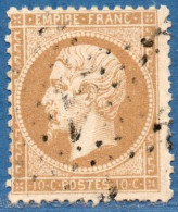 France 1862, 10 C Obliteré Cancelled Paris Star Nr 1 (Place De La Bastille) - 1862 Napoléon III