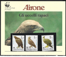 Italia, Italy, Italien 1983; Inserto Della Rivista Airone Con 3 “uccelli Rapaci Rari” Timbrati, Dell’Ungheria. - Arends & Roofvogels