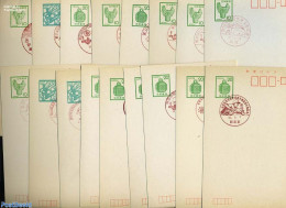Japan 1970 Collection Of 17 Postcards With Baseball Cancels, Postal History, Sport - Baseball - Briefe U. Dokumente
