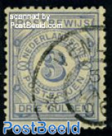 Netherlands 1884 3gld, Postbewijs, Used, Used Stamps - Gebruikt