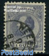 Netherlands 1888 1 Gulden, Grey Violet, Used, Used Stamps - Gebruikt