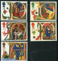 Great Britain 1991 Christmas 5v, Mint NH, Religion - Angels - Christmas - Art - Books - Unused Stamps