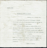 Fr. France Libre. Message Du Général De Gaulle. Londres Le 13 Octobre 1941. - Historical Documents