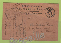 MILITARIA - CP CORRESPONDANCE DES ARMEES DE LA REPUBLIQUE 1917 HOPITAL COMPLEMENTAIRE CHAMBRUN NICE - War 1914-18