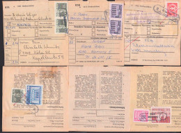Postinterne Belege 3 Paketkarten Mit PSSt. . 4 Ottleben, 11 Hamersleben 1  über Oschersleben - Maschinenstempel (EMA)