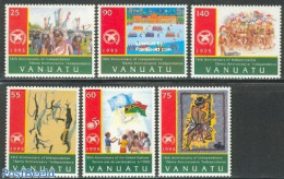 Vanuatu 1995 Independence, UNO Anniversary 6v, Mint NH, History - Various - Flags - United Nations - Costumes - Folklore - Costumi
