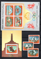 Jemen 1984 Satz 348/50 + Block 21/22 Olympische Spiele Postfrisch - Yémen