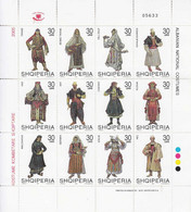 2005 Albania Costumes Miniature Sheet Of 12 MNH - Albanien