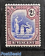 Saint Vincent 1921 2sh, WM Script-CA, Stamp Out Of Set, Mint NH - St.Vincent (1979-...)