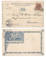 Regno CC Privata Nozze Reali 1896 C.10 #CC16 Viaggiata Milano 6nov1896 X Estero Svizzera - Primo Mese D'uso - Interi Postali