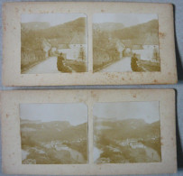 Lot De 2 Ancienne Photo Stéréo MOUTHIER ( HAUTE PIERRE ) DOUBS 25 Fin Des Années 1880 - Orte