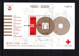 MACAO - MACAU - 2020 - M/S - B/F - CROIX-ROUGE - RED CROSS - 100éme ANNIVERSAIRE A MACAO - 100th ANNIVERSARY IN MACAU - - Blocs-feuillets