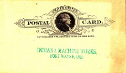 CN41. Vintage Prepaid US Postcard. Indiana Machine Works. Fort Wayne. - Postal Services