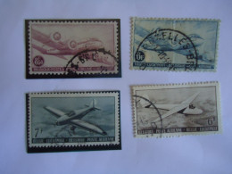 BELGIUM  USED    4  STAMPS    AIRPLANES  WITH POSTMARK  1958 - Airplanes