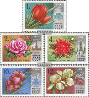 Soviet Union 4722-4726 (complete Issue) Unmounted Mint / Never Hinged 1978 Flowers Out Moskout Green - Ungebraucht