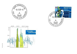 CH - 154 - Enveloppe Avec Timbre Et Oblit Spéciale "150 Jahre ETH Zürich 2005" - Marcophilie