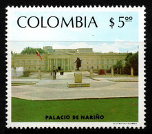 13- KOLUMBIEN - 1980- MI#:1453-MNH- NARIÑO PALACE GOVERNMENT HOUSE – ARCHITECTURE / FLAG - Kolumbien